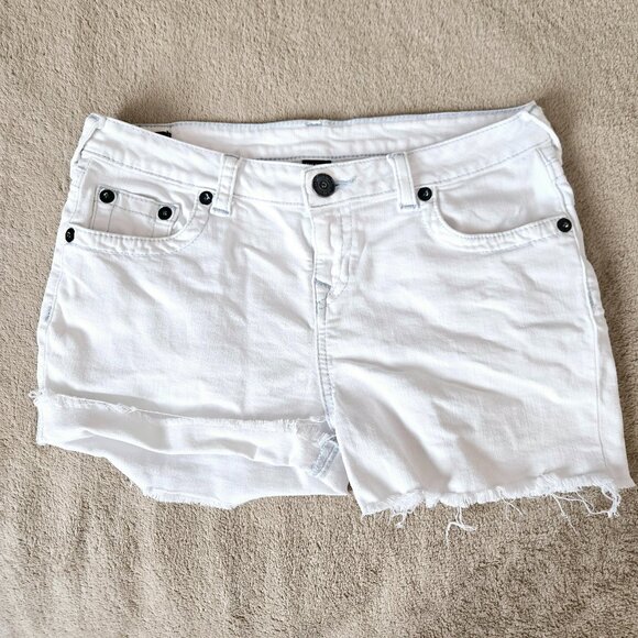 True Religion Girls Audrey White cut-off stretch Shorts, size 16 - Picture 1 of 14